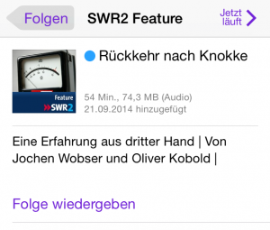Handy-Screenshot - Podcastangebot SWR2 Feature