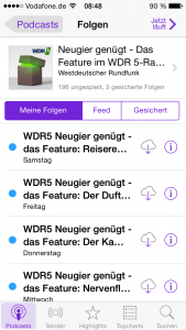 Screenhot - Podcast-Angebot von WDR5